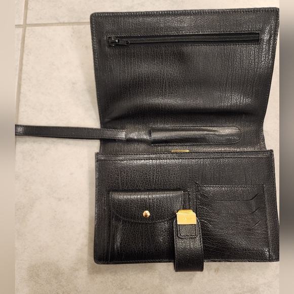 RARE Bally Black Leather Organizer Wristlet - Picture 2 of 8